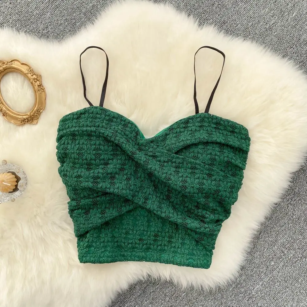 Sexy Streetwear 90s Crop Top Women Korean Fashion Tube Tops Sleeveless With Strape Tank Top Camis Chain T Shirt