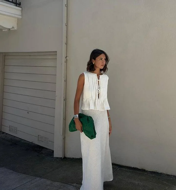 White Bandage Ribbed Tank Top Shirts For Women Hollow Out Sleeveless Slim Summer Fashion Vest Women's Lace-Up Vest Y2k Top