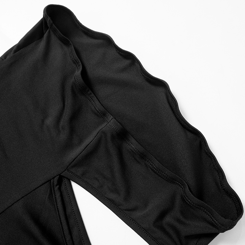 Cash Design Black Tube Top Waist Baring Slim Fit Slimming Long Jumpsuit for Women
