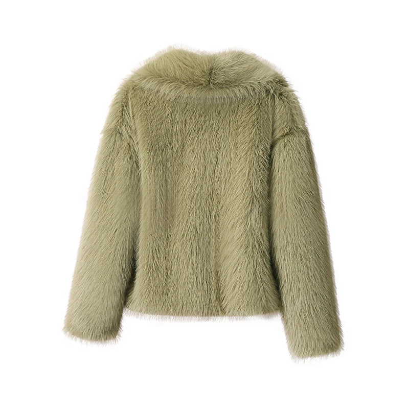 Chic Ins Blogger Brand Fashion Fake Fox Fur Jacket Coat Women Winter Luxury Design Big Collar Fur Coats Cool Girls Overcoat