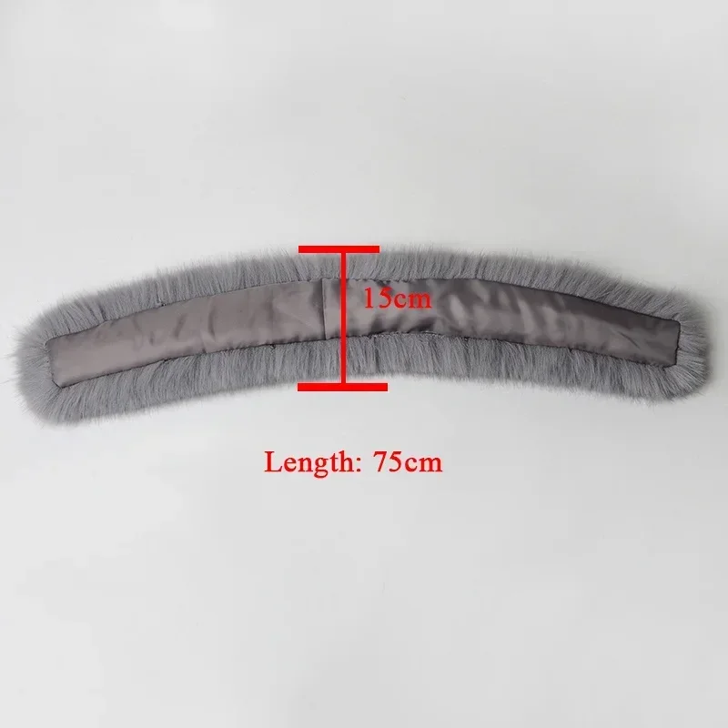 Soft Women Scarf Winter Faux Fox Fur Collar Furry Warm Thicken Men Parka Coat Hood Decor Fake Fur Shawl Luxury Scarves