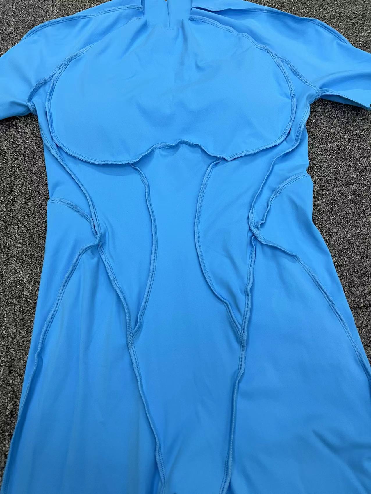 Autumn Winter Three Dimensional Backless Tight Short Sleeved Trousers Jumpsuit One Piece Sports Yoga Jumpsuit