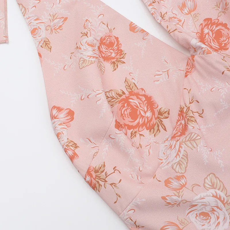 Sexy Print Deep V-neck Sleeveless Backless Neck-mounted Dress Women Slim High Waist Birthday Party Dress Femme Outfits