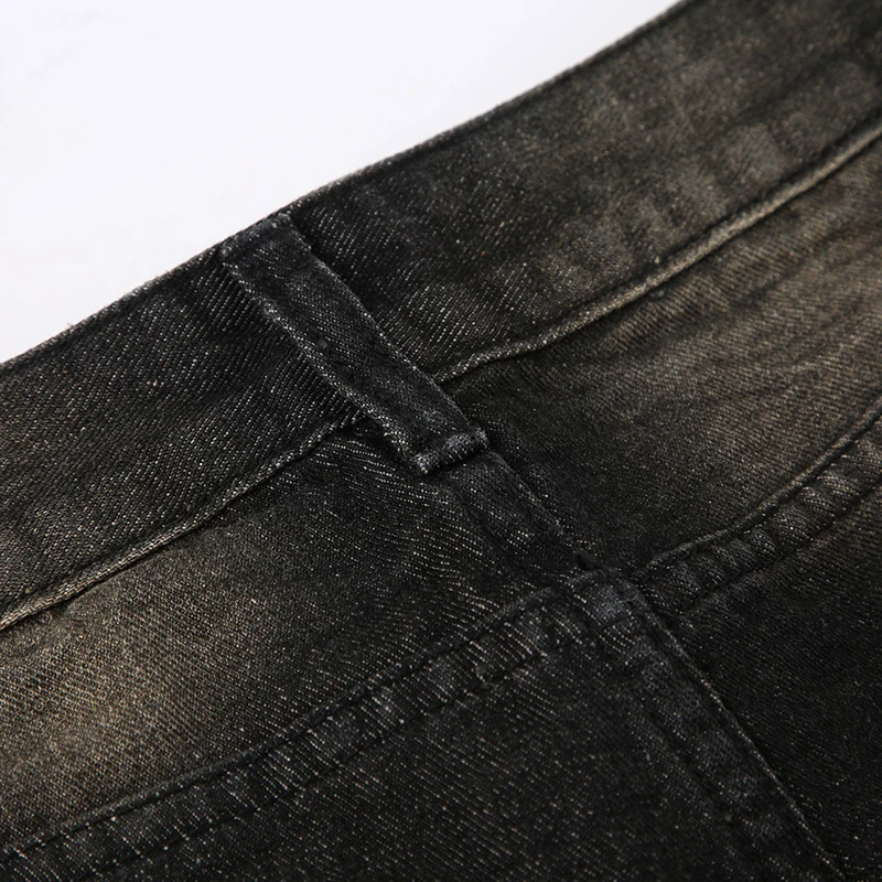 American Retro Casual Straight Leg Jeans Woman Vintage Street Style Distressed Denim Pants
