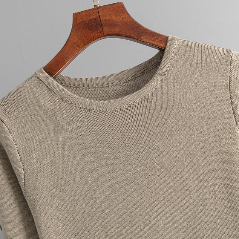 Autumn Winter Slim Fit Knitted Dress Women Inner Wear Outer Wear Mid Length Long Sleeve Tight Bottoming Hip