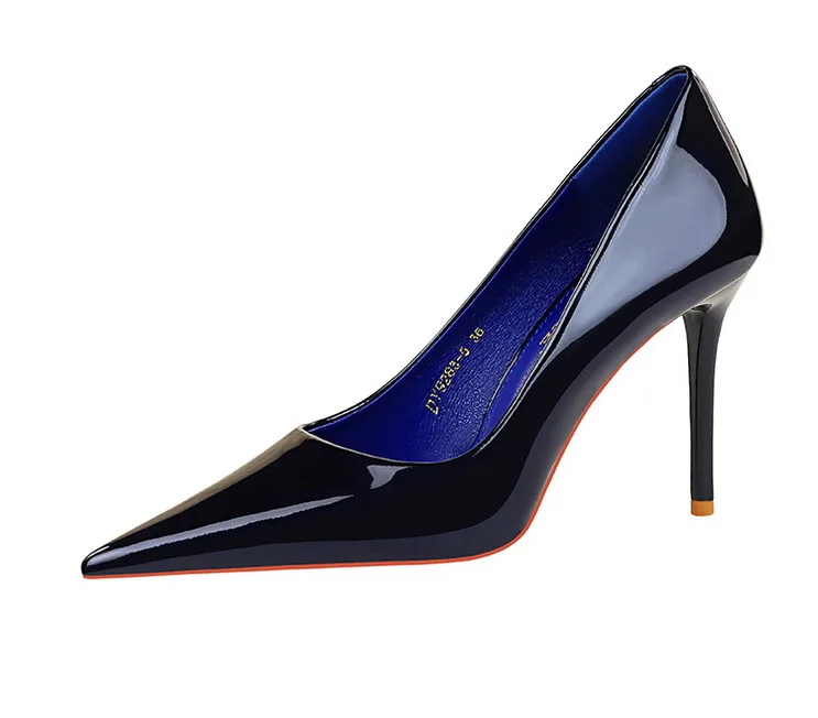 Shoes Patent Leather Women Pumps Sexy High Heels Pointed Lady Party Shoes Stilettos Women Heels Fashion Wedding Shoes