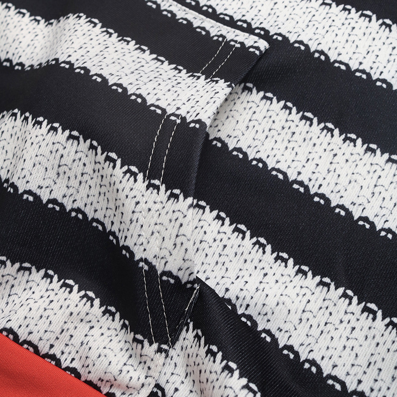 Women Clothing Contrast Color Striped Sweatshirt Autumn Pullover Casual Hooded Top Women