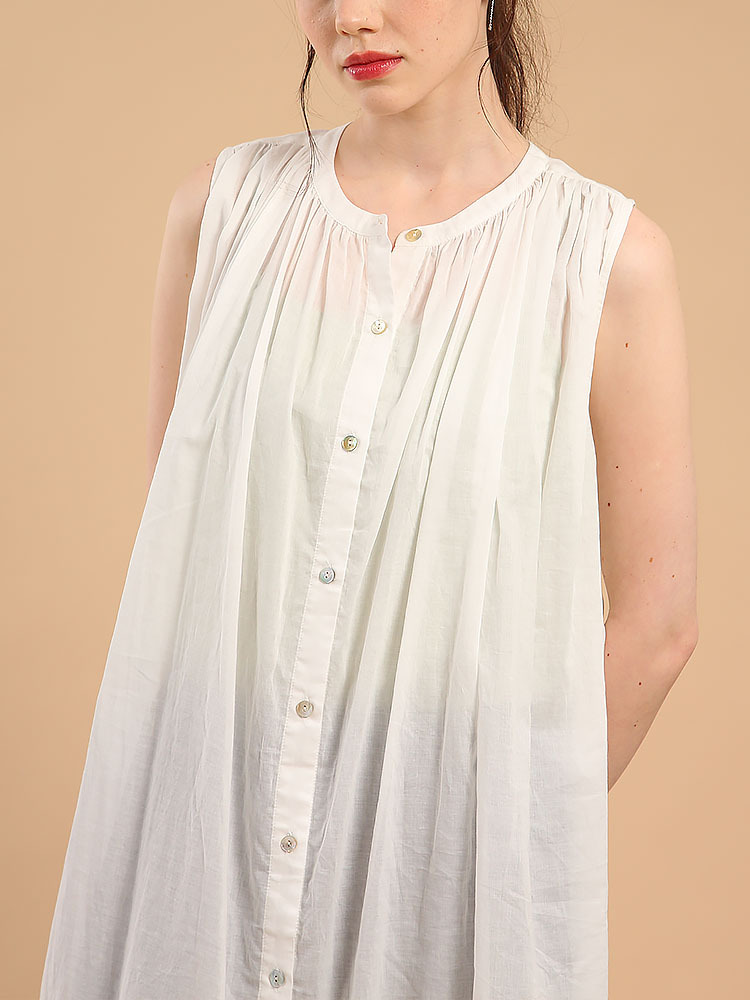 French Pleating Dress Summer Western Paris Yarn Loose Large Dress A Line Dress Can Be Used as Blouse
