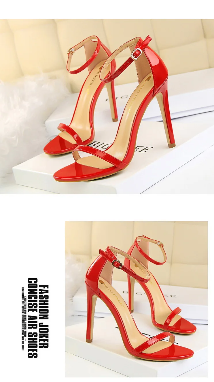 Shoes Super High Heels 11cm Women Shoes Patent Leather Woman Pumps Sexy Women Heels Stiletto Open Toe Ladies Shoes 2021