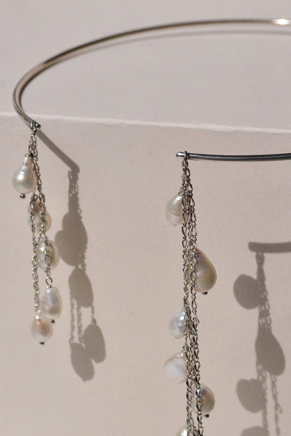Elegant Pearl Tassel Minimalist Metal Necklace