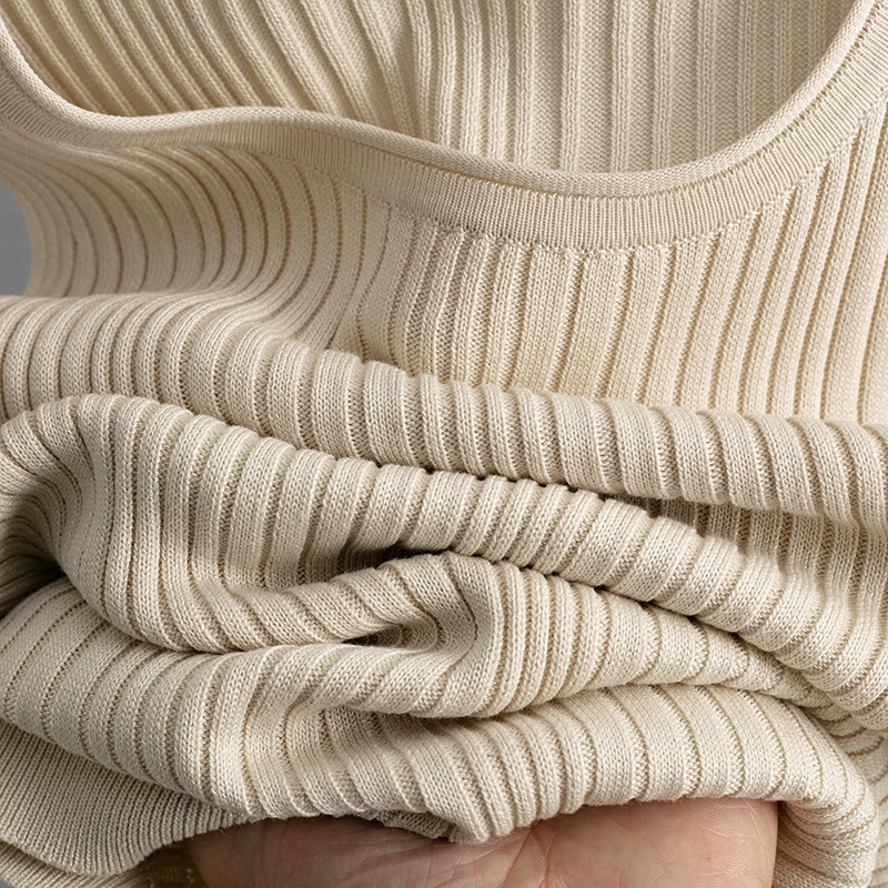 Summer Inner Wear Women round Neck Sleeveless Top Knitted Two Piece