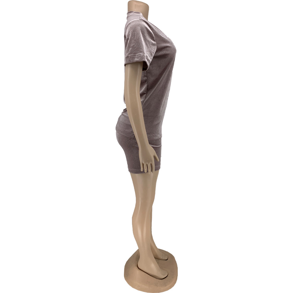 Women Clothing Velvet Women Casual Suits Two-Piece Set Romper