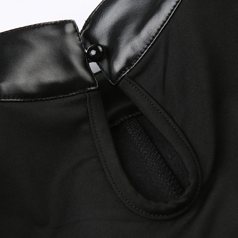 Punk High Street Women Tank Top Leather Buckle Up Sleeveless Zipper Patchwork Crop Vest Tee Hip Hop Club Lady Camis
