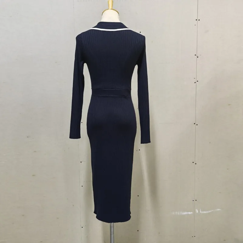Side Slit Maxi Dresses For Women Knitted Slim Bodycon Dress Women's Holiday Casual Party Temperament Evening Dress Woman