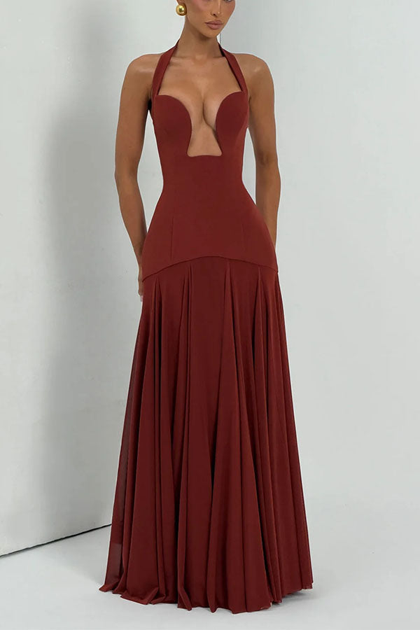 Seraphina Deep V Maxi Dress
