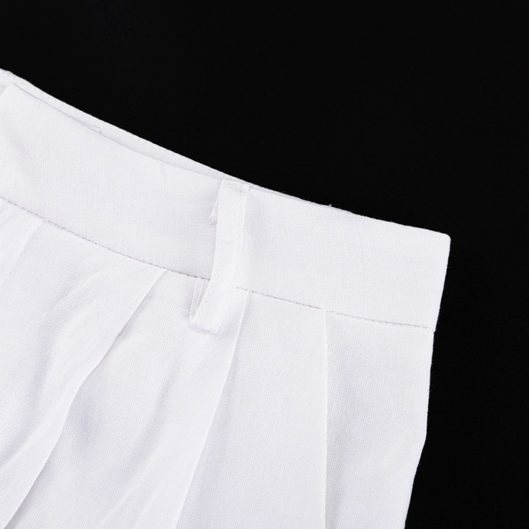 Women Clothing Summer Cotton Linen Sleeveless Vest Waistcoat Trousers Two Piece Set Women Casual Set