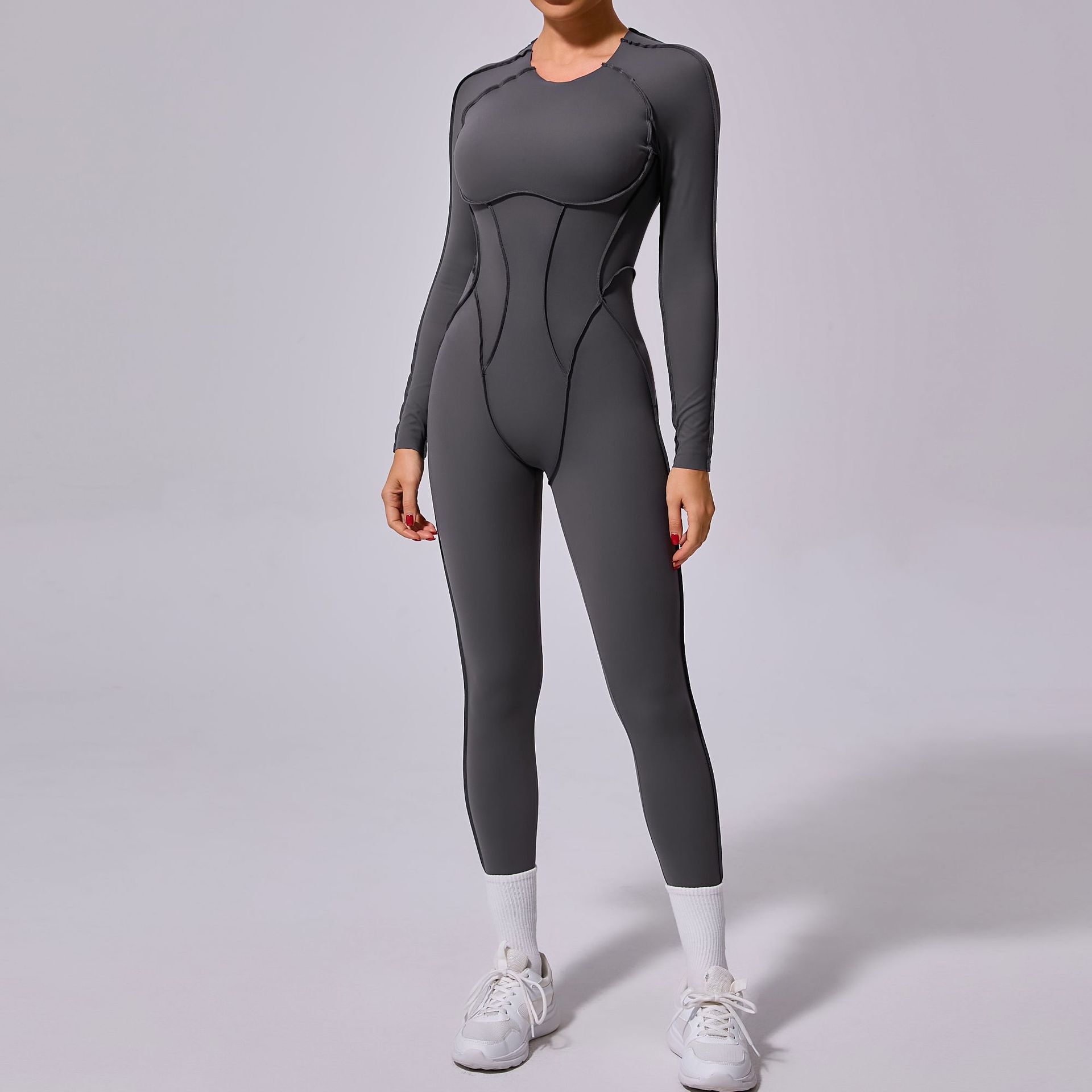 Autumn Sand Winter One Piece Sports Yoga Jumpsuit Backless Tight Long Sleeved Trousers Jumpsuit