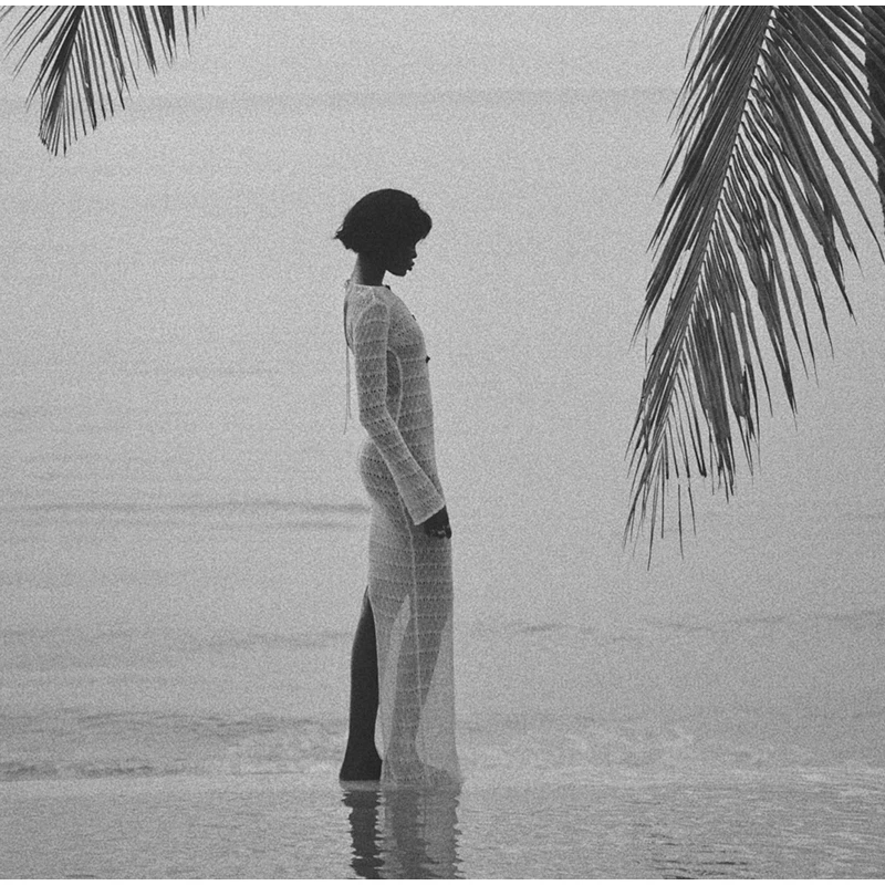 Sexy Hollow Out Knitted Maxi Dress Women Long Sleeve O-neck White Black Holiday Dresses Female 2025 Summer Lady Slim Fit Robes