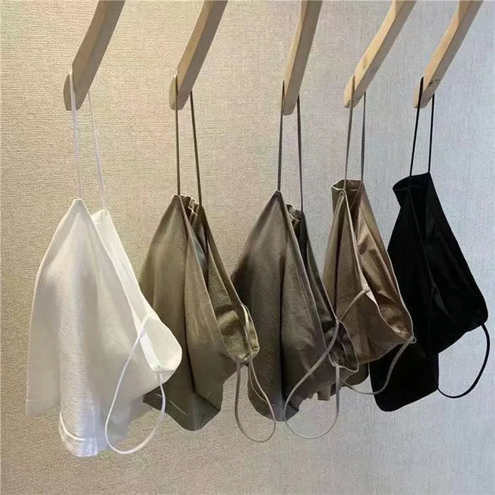 Basic Spaghetti Strap Tank Top Bra Summer White Tops For Women 2025 Backless Slim Sleeveless Camisole Cropped Bandeau Tops