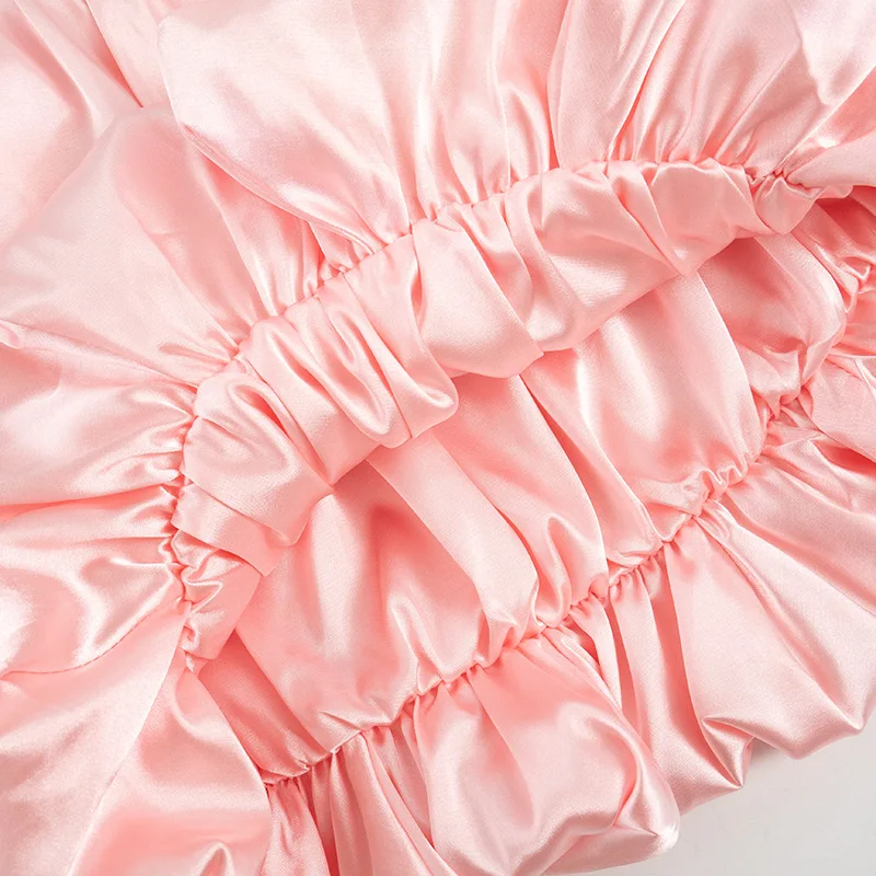 Folds Skirt Mini Skirt Women's Solid Elastic Waist Fashion Patchwork Ball Gown Summer New Mini Skirt Female
