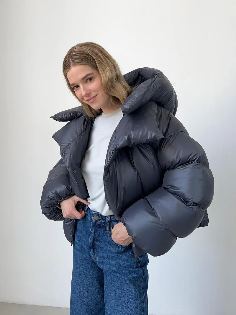 Thick Parkas Long Sleeve Top Women Autumn Winter Warm Coat Women's Street Fashion Hoodies Woman Cotton-padded Jacket 2025