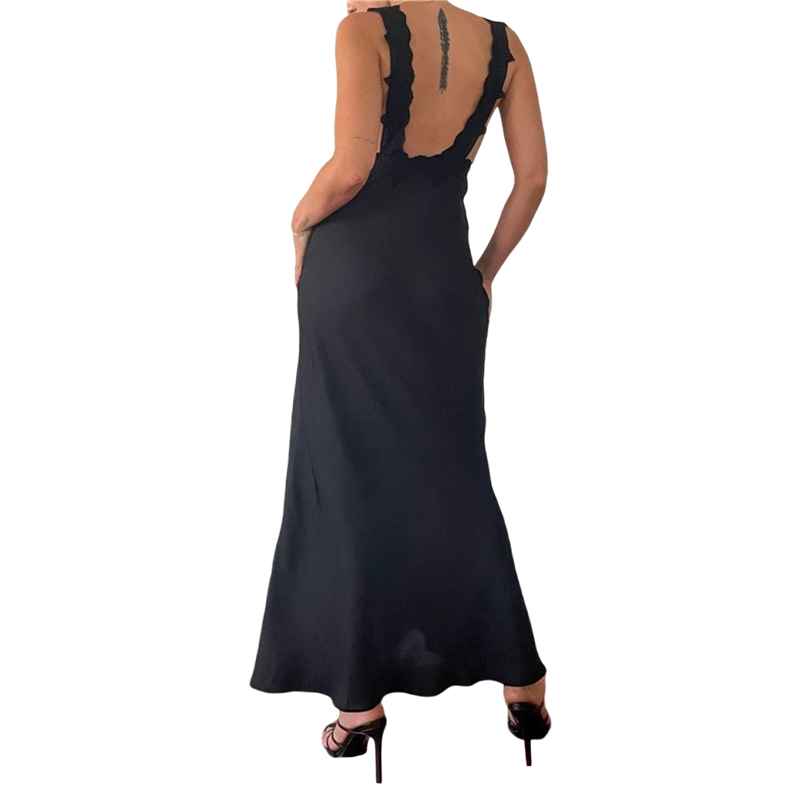 Lace Trim Dress for Women Floral Print V Neck Sleeveless Bodycon Dress Sexy Backless Cocktail Party Dresses y2k Clothes