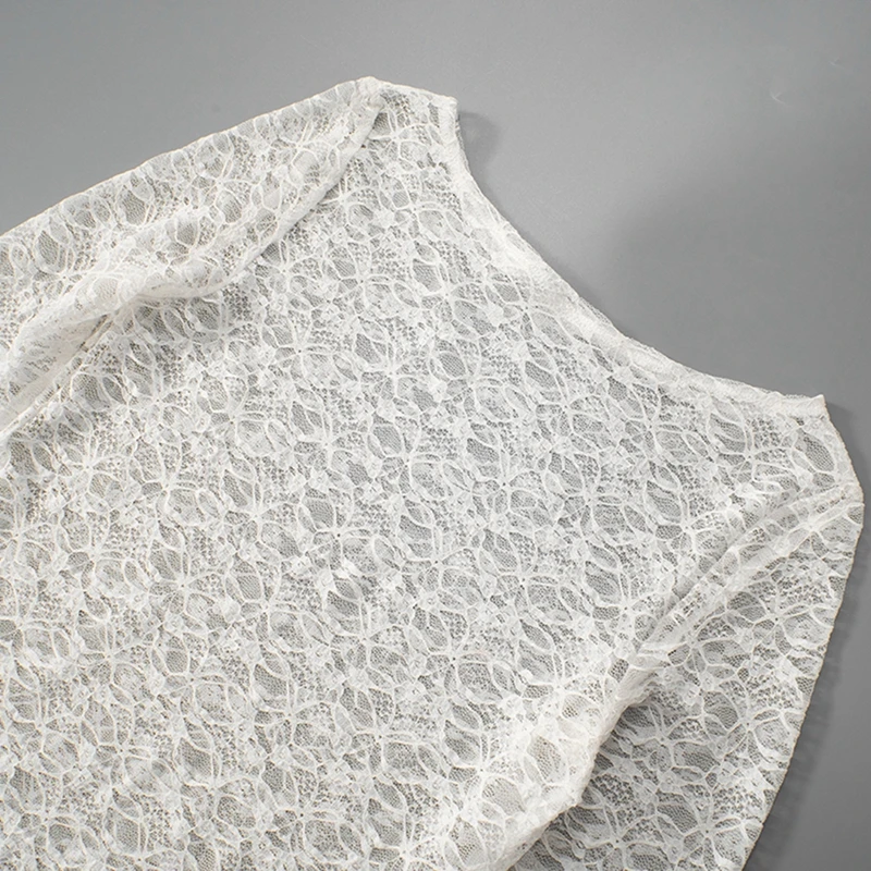 Sexy Lace Sheer T-shirt Cover-ups Women See Through Long Sleeve Asymmetrical Tees Shirt Ladies Floral Mesh Crop Tops Fashion