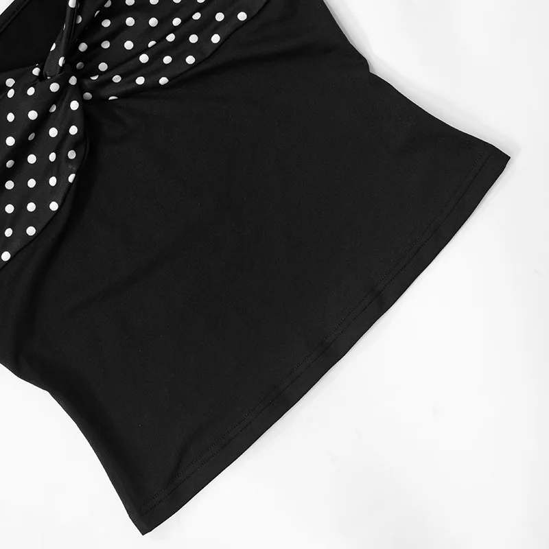 Patchwork Fashion 2 Piece-Set MIni Skirt For Women Lace-Up Contrast Backless Cropped Top And High Waist Skirt Sets Female