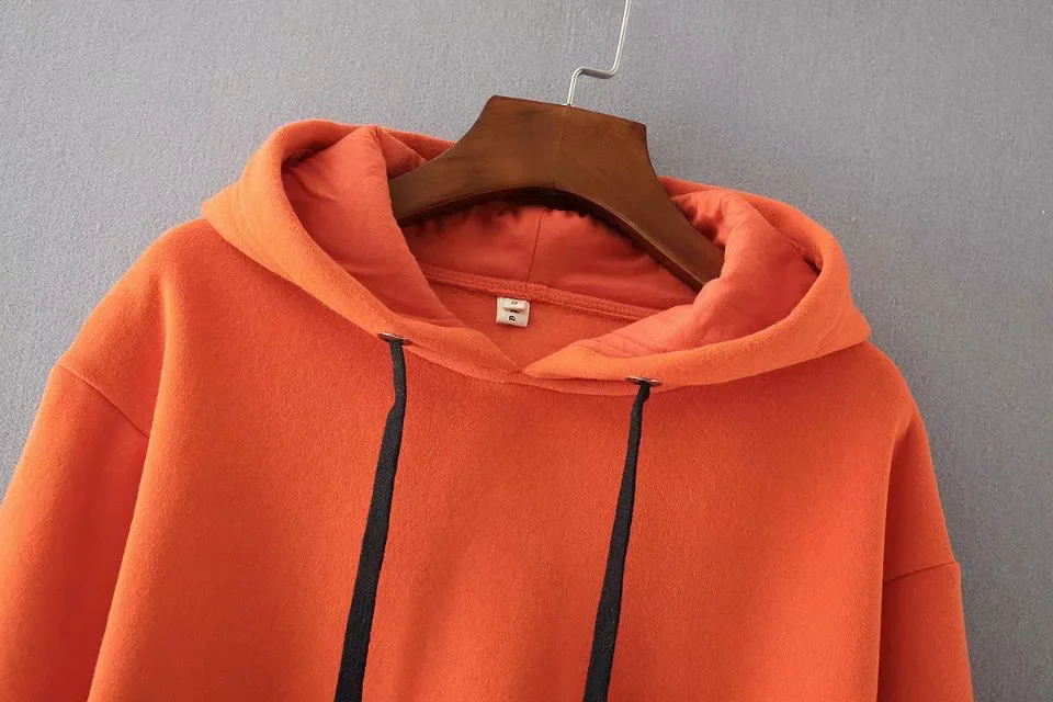 Autumn Women Clothing Solid Color Loose Casual Zipper Sweatshirt