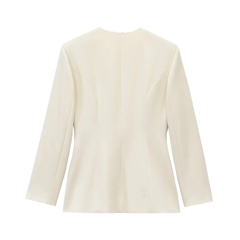 Slim Belt Blazer Coat For Women V Neck Buckle Long Sleeve Solid Suit Jacket 2025 Spring Lady Commute High Waisted Outwear New
