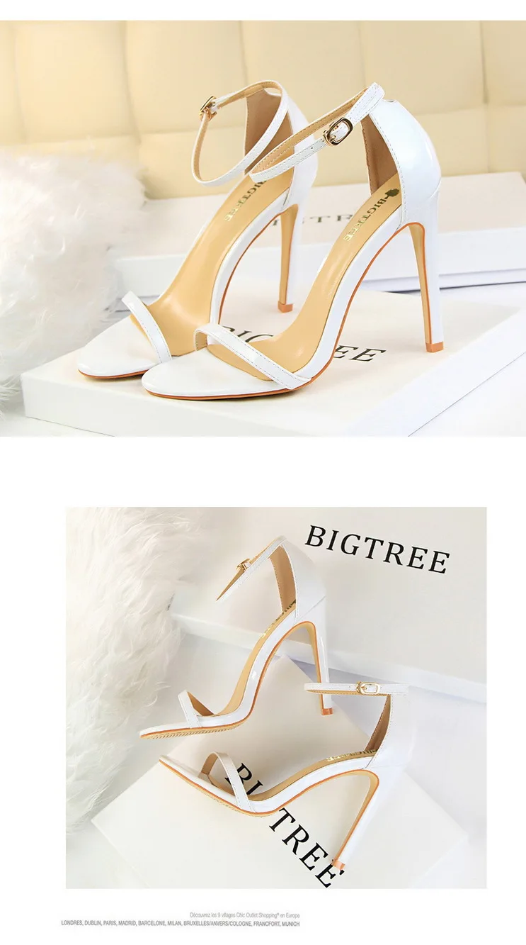 Shoes Super High Heels 11cm Women Shoes Patent Leather Woman Pumps Sexy Women Heels Stiletto Open Toe Ladies Shoes 2021