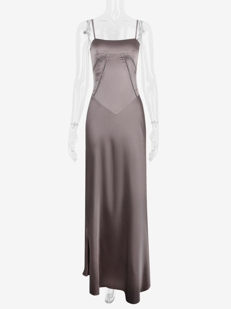 Corest Maxi Dress Adjustable Spaghetti Straps Backless Lace Up Prom Dresses