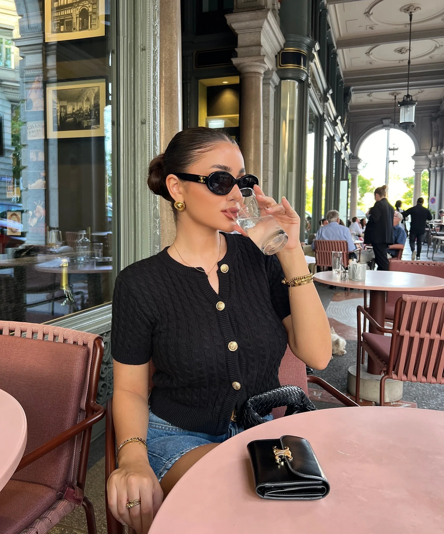 Patchwork Ribbed Knit Cardigan For Women Short Sleeve Fashion Slim Twist Solid Commute Autumn Sweater Knitwear Cropped Top