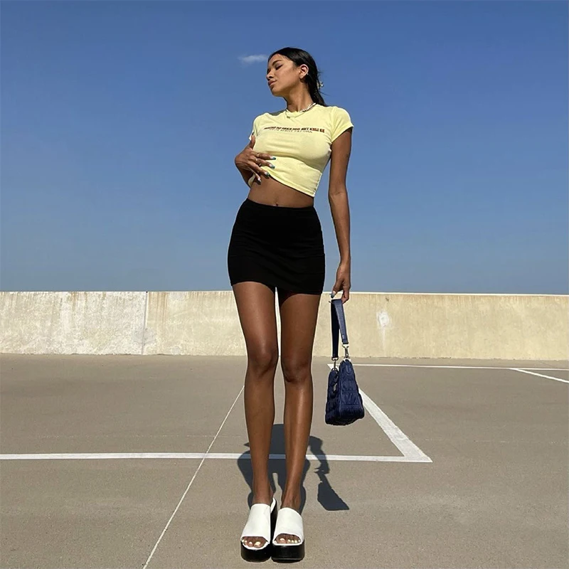 New Arrival Women Skirt Fashion High Waisted Black Pencil Skirts All Match Female Spring Summer Mini Skirts Outfit