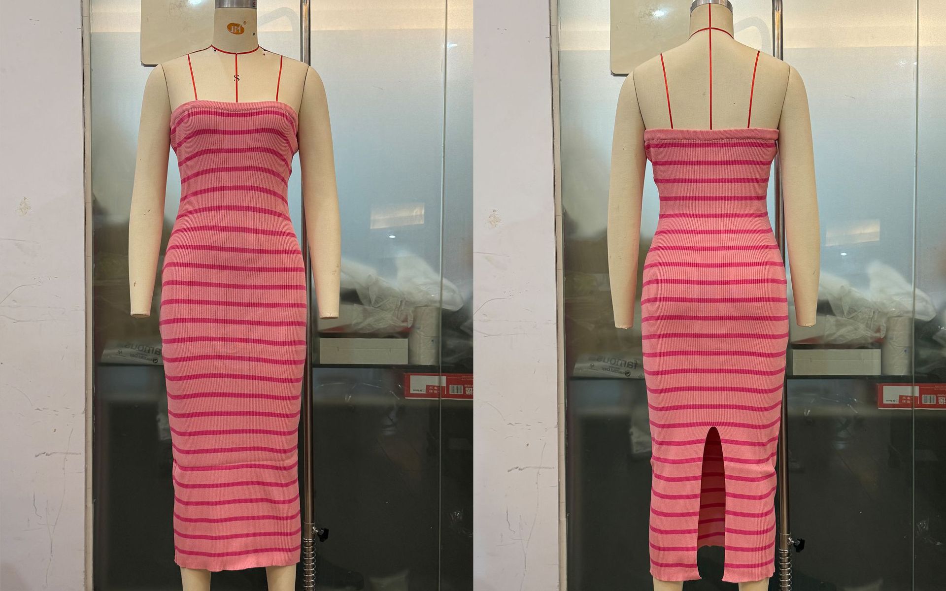 Vacation Dress French Elegant Knitted Maxi Dress Summer Striped Stitching Sexy Strapless Dress Maxi Dress