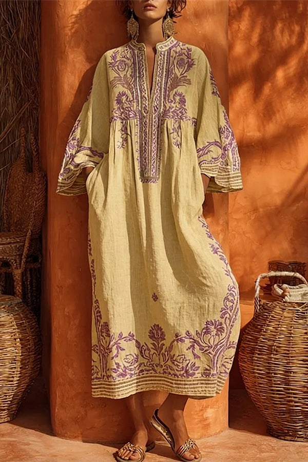 The Sage & Lavender Embroidered Kaftan