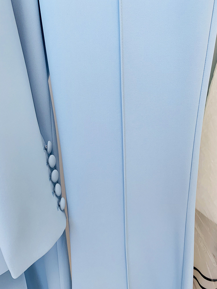 Women Star Business Wear One Button Cloth Cover Mid Length Suit Bell Bottom Pants Suit Two Piece Suit