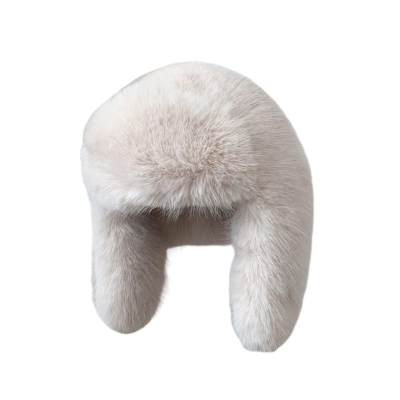 Winter Women Fluffy Furry Faux Fox Fur Bomber Hats Flaps Luxury Vintage Y2k Girls Warm Earflap Snow Ski Hat Caps Russian