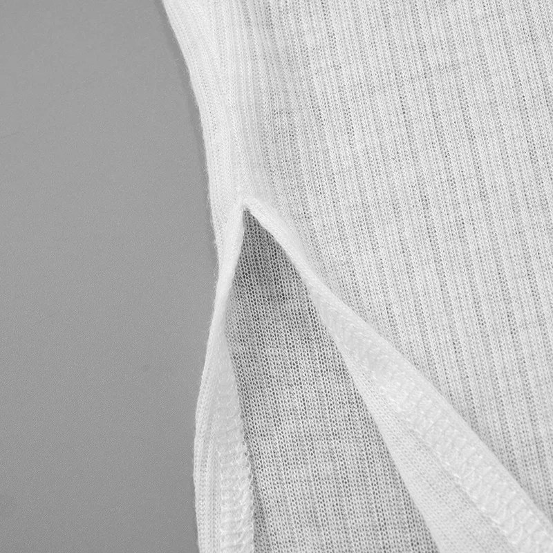 White Knitwear See-Through T-shirt Pullover Female Hollow Out Slim Loose Long Sleeve Casual Tee Women Patchwork Top Tee