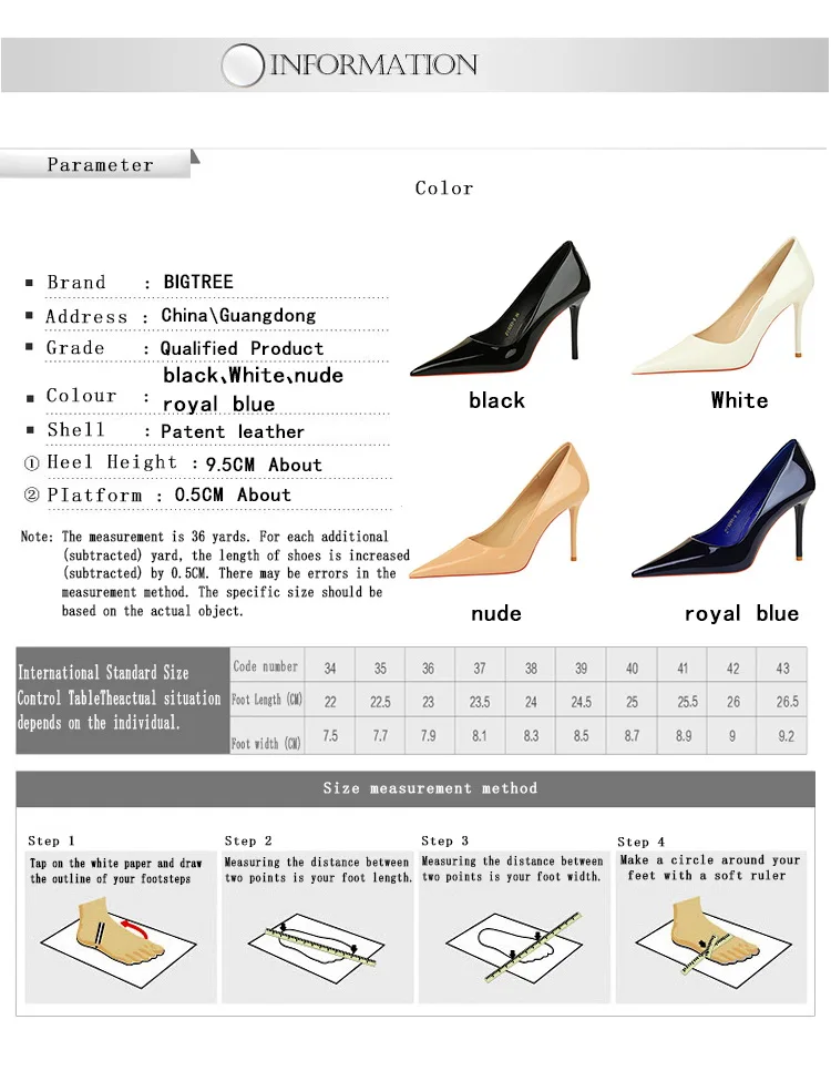 Shoes Patent Leather Women Pumps Sexy High Heels Pointed Lady Party Shoes Stilettos Women Heels Fashion Wedding Shoes