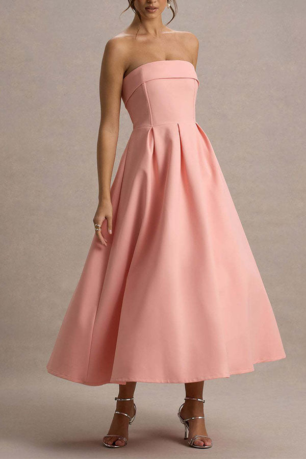 Celine Strapless Midi Dress