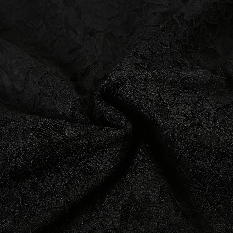 Lace Sheer Sexy Slim Fit Women��s Dress Flared Long Sleeves Slash Neck Black Mini Dress Fashion Trendy