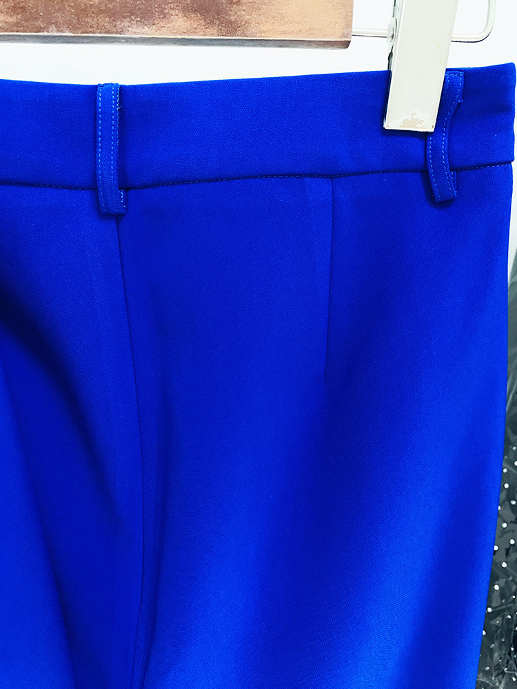 Star Business Wear One Button Cloth Cover Mid Length Suit Bell Bottom Pants Suit Two Piece Suit