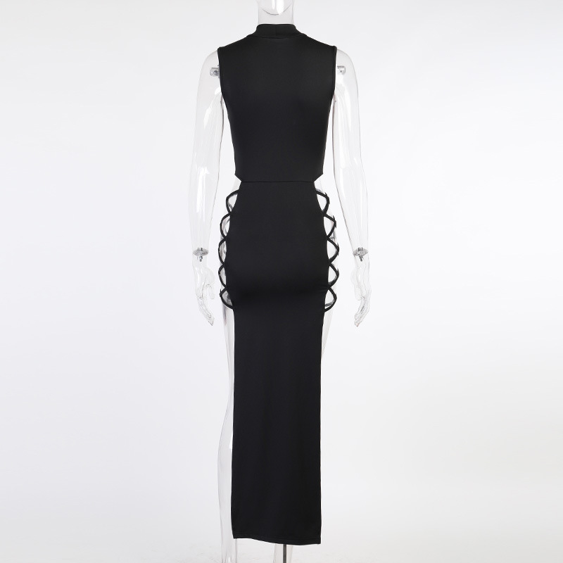 Summer Sexy Vest Bandage Dress Sexy High Split Bandage Dress