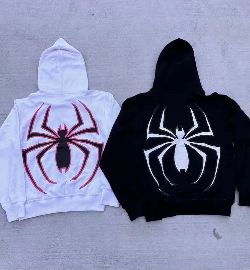 Y2K European Halloween Personalized Women's Hoodies and Hoodies Couples Large Spider Woman