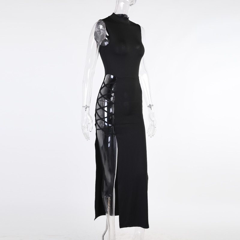 Summer Sexy Vest Bandage Dress Sexy High Split Bandage Dress