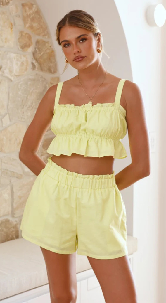 Sleeveless Sexy Suspender Shorts Two Piece Set Cool Feeling Comfort Casual Set