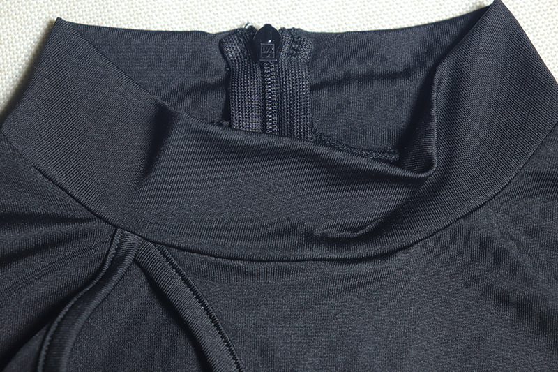 Elegant Women Wear Tight Fitting Solid Color Micro Elastic Jumpsuit Long Sleeved Trousers Hollow Out Cutout Mid Waist Thin Jumpsuit