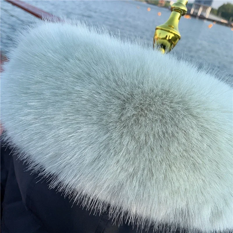 New Faux Fox Fur Collar Winter Women Fake Fur Scarf Shawls for Coat Warmer Decor Furry Hood Trims Parkas Jacket Fur Scarves