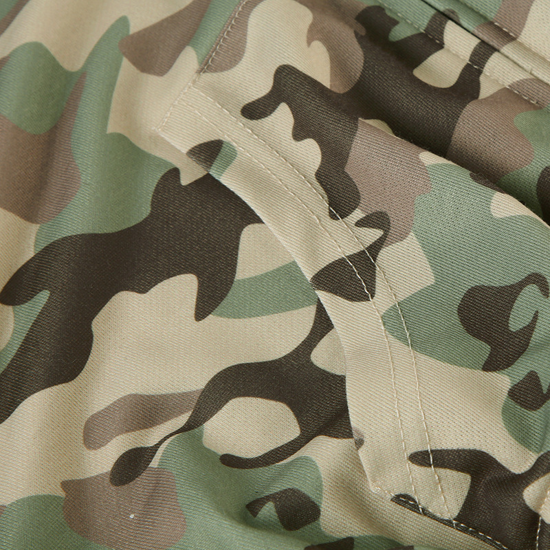 Casual Contrast Color Cinched Hoodie Long Sleeve Sweatshirt Sweatpants Two Piece Camouflage Cardigan Coat Trousers Sets